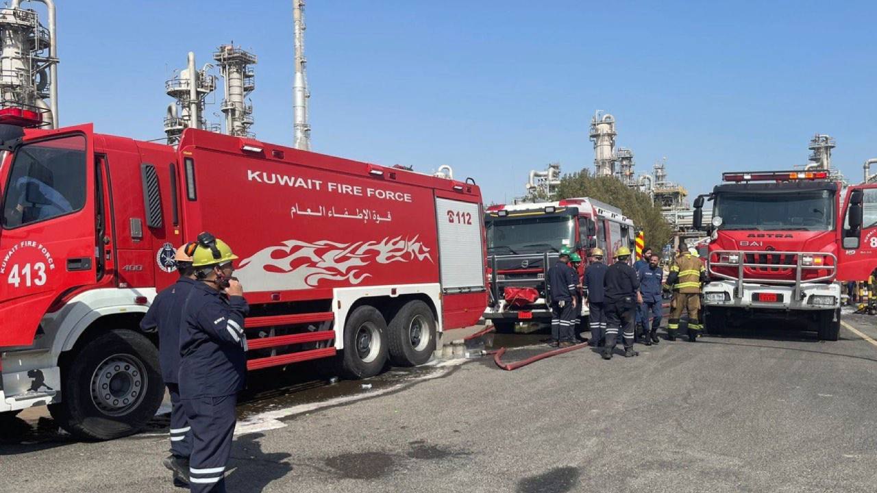 حريق في مصفاة البترول بميناء الأحمدي في الكويت